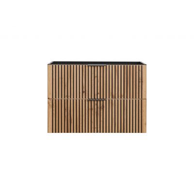 Comad Xilo szafka 80x46x57 cm podumywalkowa wisząca czarna-dąb XILO BLACK WOTAN 82-80-D-2S