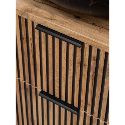Comad Xilo szafka 80x46x57 cm podumywalkowa wisząca czarna-dąb XILO BLACK WOTAN 82-80-D-2S