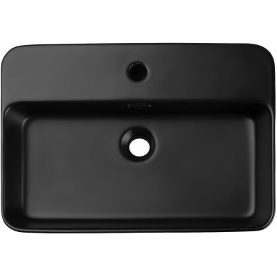 Comad Trust 2 umywalka 55x38 cm prostokątna nablatowa czarna TRUST 2 BLACK ( E-6282 )