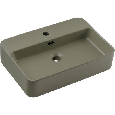 Zestaw Comad Nordic Cremona szafka 80 cm z blatem wisząca dąb i umywalka Trust 2 nablatowa 55x38 cm zielona SET-NC B CREMONA 80CM UN TRUST OG