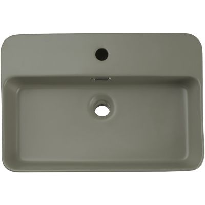 Zestaw Comad Nordic Cremona szafka 80 cm z blatem wisząca dąb i umywalka Trust 2 nablatowa 55x38 cm zielona SET-NC B CREMONA 80CM UN TRUST OG