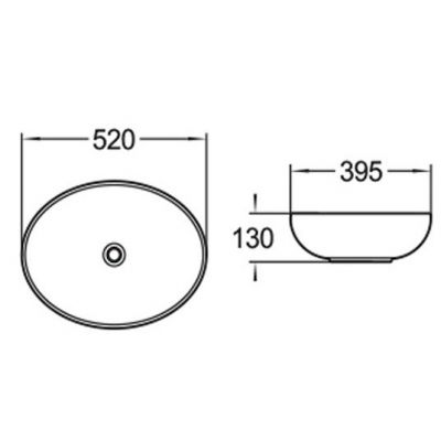 Comad Mona umywalka 51x39 cm owalna nablatowa czarna UN-MONA-MB12