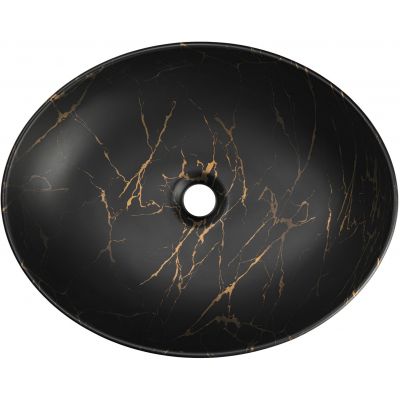 Comad Mona umywalka 51x39 cm owalna nablatowa czarna UN-MONA-MB12