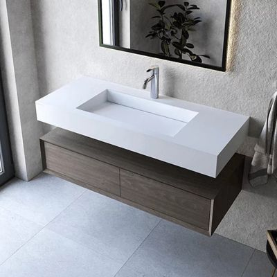 Cristalstone Linea Ideal umywalka 110x45 cm ścienna prostokątna biały U1100-MCOLC
