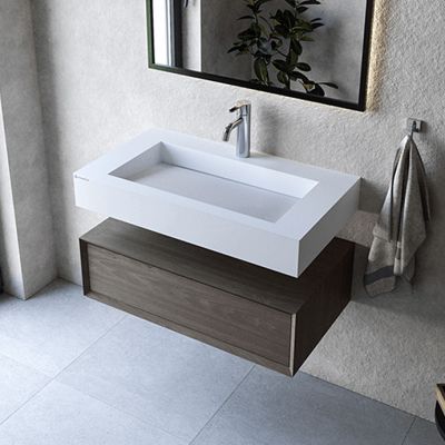 Cristalstone Linea Ideal umywalka 80x45 cm prostokątna ścienna biała U800-MCOLC