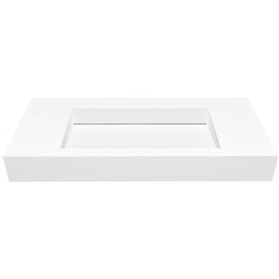Cristalstone Linea Ideal umywalka 100x45 cm ścienna prostokątna biały U1000-MCOLC/BO