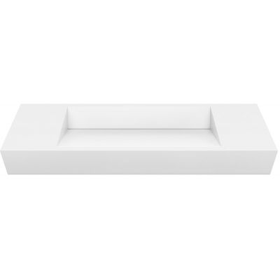 Cristalstone Linea Diago umywalka 100x30 cm prostokątna nablatowa-z blatem biała U1000-MCOLCW