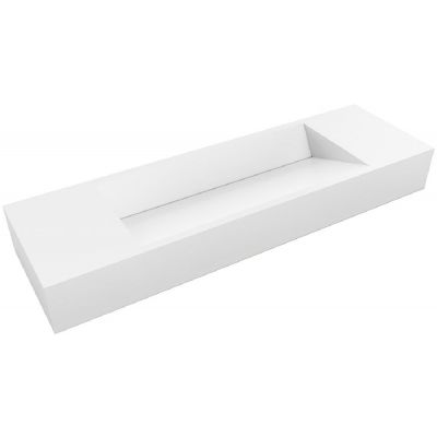Cristalstone Linea Diago umywalka 100x30 cm prostokątna nablatowa-z blatem biała U1000-MCOLCW