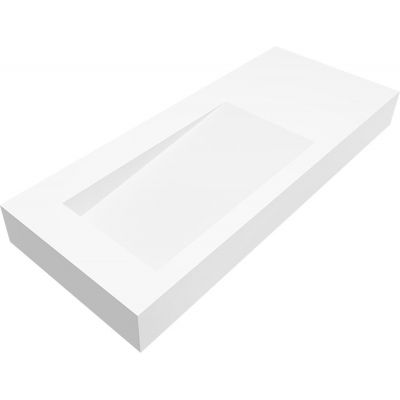 Cristalstone Linea Ideal umywalka 110x45 cm ścienna prostokątna biały U1100-MBLOLB/BO