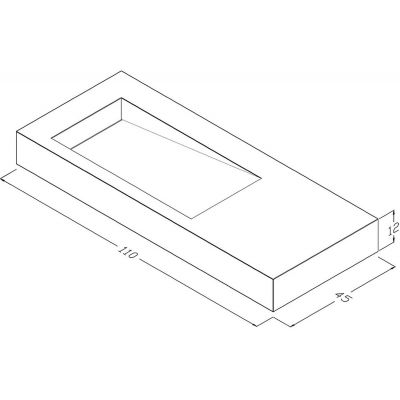Cristalstone Linea Ideal umywalka 110x45 cm ścienna prostokątna biały U1100-MBLOLB/BO