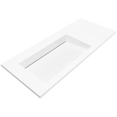 Cristalstone Linea Ideal umywalka 110x45 cm wpuszczana prostokątna biały U1100-MBLOLC/CR/BO