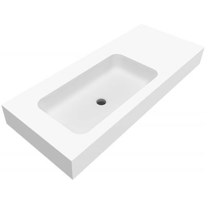 Cristalstone Linea Simpla umywalka 110x45 cm prostokątna ścienna-z blatem biała U1100-MBLOT/BO