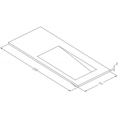Cristalstone Linea Ideal umywalka 110x45 cm wpuszczana prostokątna biały U1100-MBPOLB/CR/BO