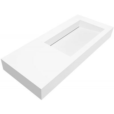 Cristalstone Linea Ideal umywalka 110x45 cm ścienna prostokątna biały U1100-MBPOLC/BO