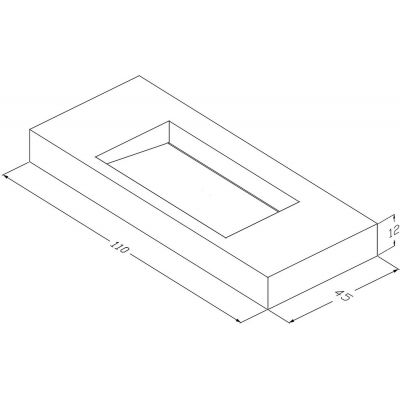 Cristalstone Linea Ideal umywalka 110x45 cm ścienna prostokątna biały U1100-MCOLC/BO