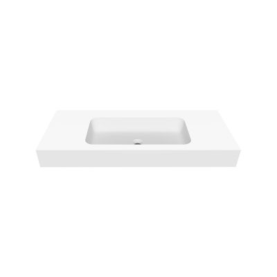 Cristalstone Linea Simpla umywalka 110x45 cm wpuszczana prostokątna biały U1100-MCOT/BO