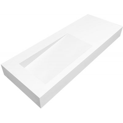 Cristalstone Linea Ideal umywalka 120x45 cm ścienna prostokątna biały U1200-MBLOLB/BO