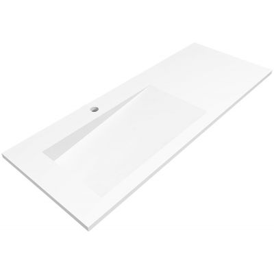 Cristalstone Linea Ideal umywalka 120x45 cm wpuszczana prostokątna biały U1200-MBLOLB/CR