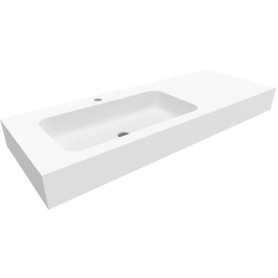 Cristalstone Linea Simpla umywalka 120x45 cm prostokątna ścienna-z blatem biała U1200-MBLOT