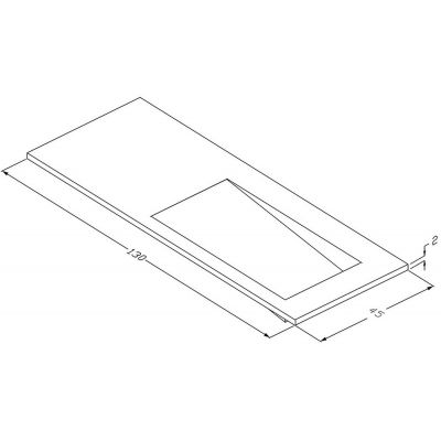 Cristalstone Linea Ideal umywalka 120x45 cm wpuszczana prostokątna biały U1200-MBPOLB/CR/BO