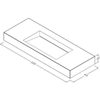 Cristalstone Linea Ideal umywalka 120x45 cm ścienna prostokątna biały U1200-MCOLC/BO