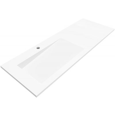 Cristalstone Linea Ideal umywalka 130x45 cm wpuszczana prostokątna biały U1300-MBLOLB/CR
