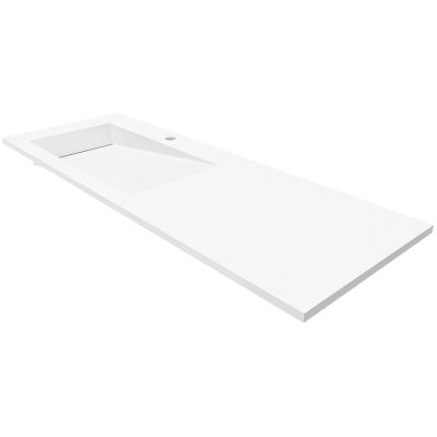 Cristalstone Linea Ideal umywalka 130x45 cm wpuszczana prostokątna biały U1300-MBLOLB/CR