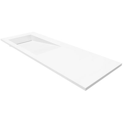 Cristalstone Linea Ideal umywalka 130x45 cm prostokątna wpuszczana-z blatem biała U1300-MBLOLB/CR/BO