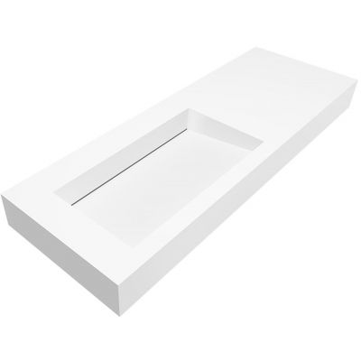 Cristalstone Linea Ideal umywalka 130x45 cm ścienna prostokątna biały U1300-MBLOLC/BO