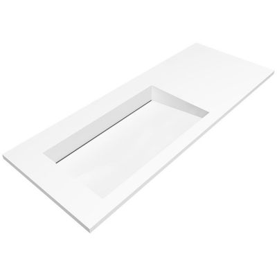 Cristalstone Linea Ideal umywalka 130x45 cm wpuszczana prostokątna biały U1300-MBLOLC/CR/BO