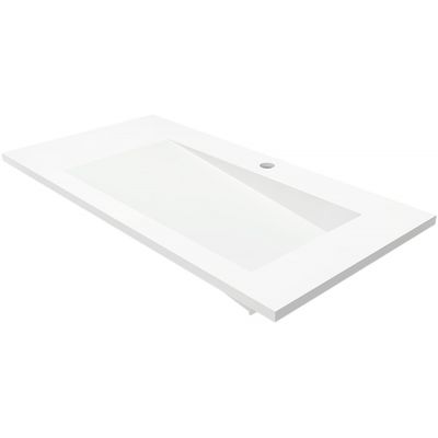 Cristalstone Linea Ideal umywalka 130x45 cm wpuszczana prostokątna biały U1300-MBPOLB/CR