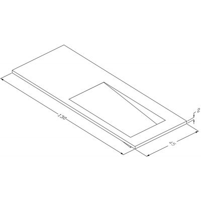 Cristalstone Linea Ideal umywalka 130x45 cm wpuszczana prostokątna biały U1300-MBPOLB/CR/BO