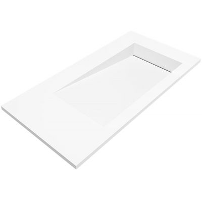 Cristalstone Linea Ideal umywalka 130x45 cm wpuszczana prostokątna biały U1300-MBPOLB/CR/BO