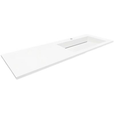 Cristalstone Linea Ideal umywalka 130x45 cm wpuszczana prostokątna biały U1300-MBPOLC/CR