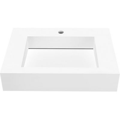 Cristalstone Linea Ideal umywalka 60x45 cm prostokątna ścienna biała U600-MCOLC