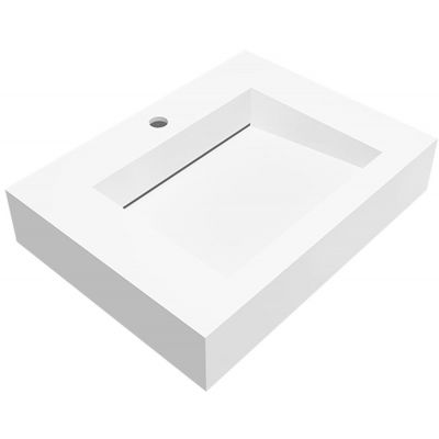 Cristalstone Linea Ideal umywalka 60x45 cm prostokątna ścienna biała U600-MCOLC