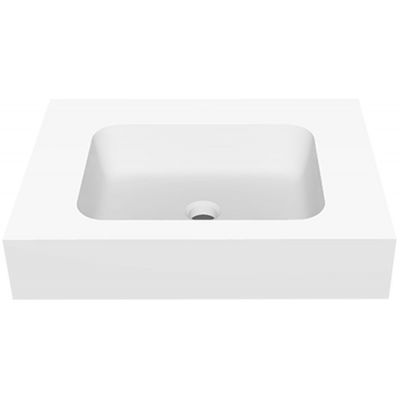 Cristalstone Linea Simpla umywalka 60x45 cm prostokątna ścienna biała U600-MCOT/BO