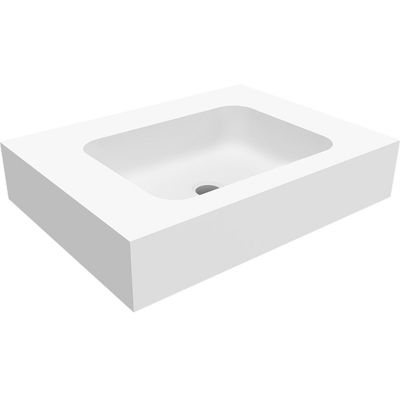 Cristalstone Linea Simpla umywalka 60x45 cm prostokątna ścienna biała U600-MCOT/BO