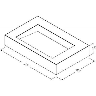 Cristalstone Linea Ideal umywalka 70x45 cm ścienna prostokątna biały U700-MCOLC/BO