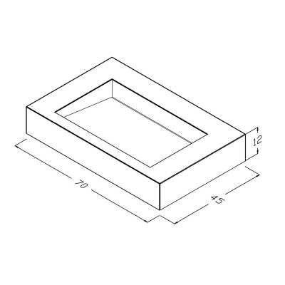 Cristalstone Linea Ideal umywalka 70x45 cm ścienna prostokątna biały U700-MCOLC/BO