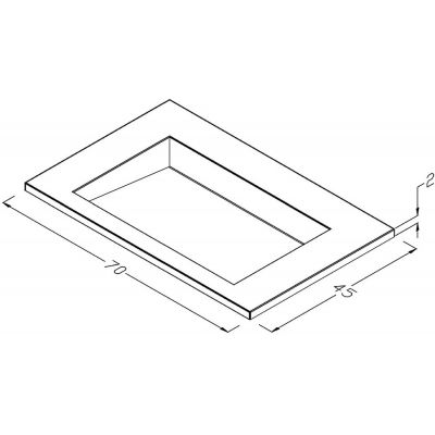 Cristalstone Linea Ideal umywalka 70x45 cm prostokątna wpuszczana biała U700-MCOLC/CR/BO