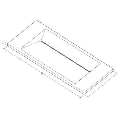 Cristalstone Linea Diago umywalka 70x30 cm prostokątna wpuszczana biała U700-MCOLCW/CR