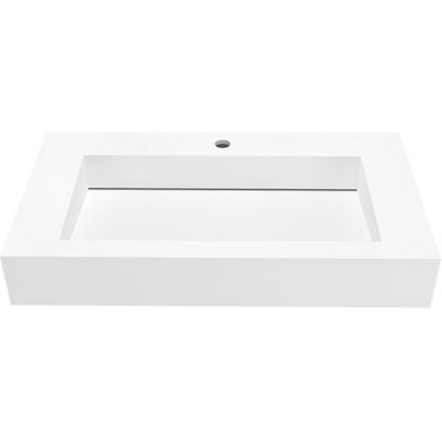 Cristalstone Linea Ideal umywalka 80x45 cm prostokątna ścienna biała U800-MCOLC