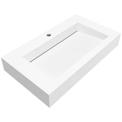 Cristalstone Linea Ideal umywalka 80x45 cm prostokątna ścienna biała U800-MCOLC