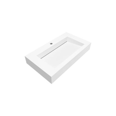 Cristalstone Linea Ideal umywalka 80x45 cm ścienna prostokątna biały U800-MCOLC