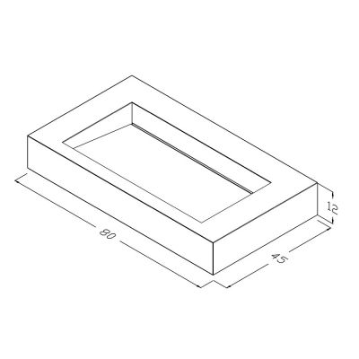 Cristalstone Linea Ideal umywalka 80x45 cm ścienna prostokątna biały U800-MCOLC/BO