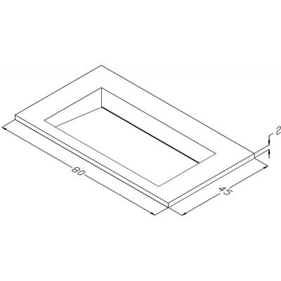 Cristalstone Linea Ideal umywalka 80x45 cm wpuszczana prostokątna biały U800-MCOLC/CR/BO