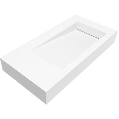Cristalstone Linea Ideal umywalka 90x45 cm ścienna prostokątna biały U900-MBPOLB/BO
