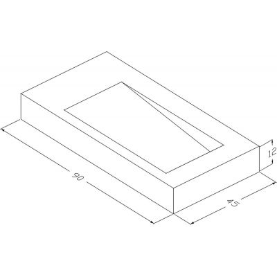 Cristalstone Linea Ideal umywalka 90x45 cm ścienna prostokątna biały U900-MBPOLB/BO