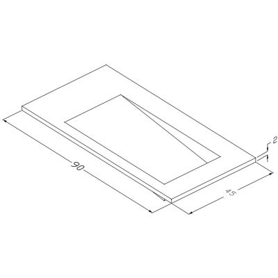Cristalstone Linea Ideal umywalka 90x45 cm wpuszczana prostokątna biały U900-MBPOLB/CR/BO